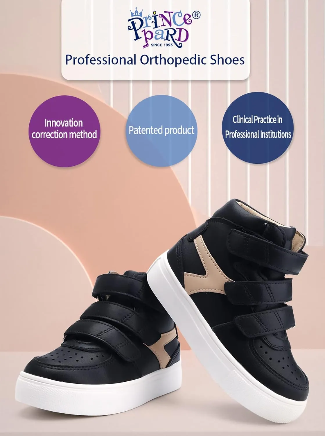 Orthopedic Shoes for Kids, Toddlers High Top Corrective Sneakers with Arch & Ankle Support for Girls and Boys to Correct Foot Problems
