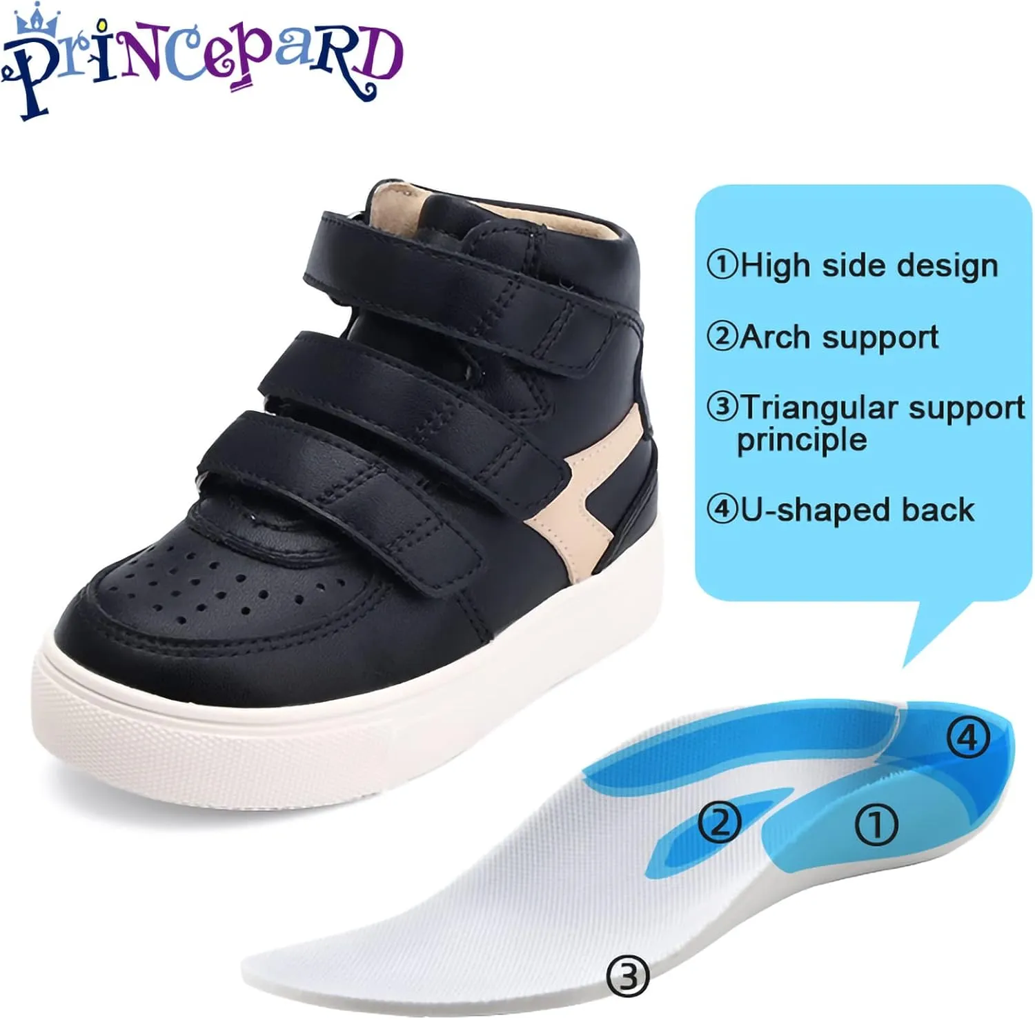 Orthopedic Shoes for Kids, Toddlers High Top Corrective Sneakers with Arch & Ankle Support for Girls and Boys to Correct Foot Problems