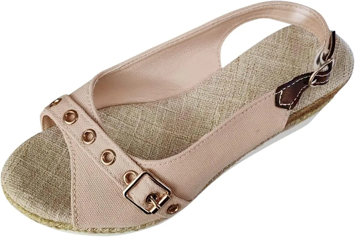 Orthopedic Wedge Sandals for Women Arch Support Trendy Summer Y2K Solid Buckle Cute Dressy Peep Toe Thick Sole Beach Dress Platform Ankle Strap Open Flip Flops Shoes Slip on Walking Silppers