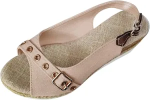 Orthopedic Wedge Sandals for Women Arch Support Trendy Summer Y2K Solid Buckle Cute Dressy Peep Toe Thick Sole Beach Dress Platform Ankle Strap Open Flip Flops Shoes Slip on Walking Silppers