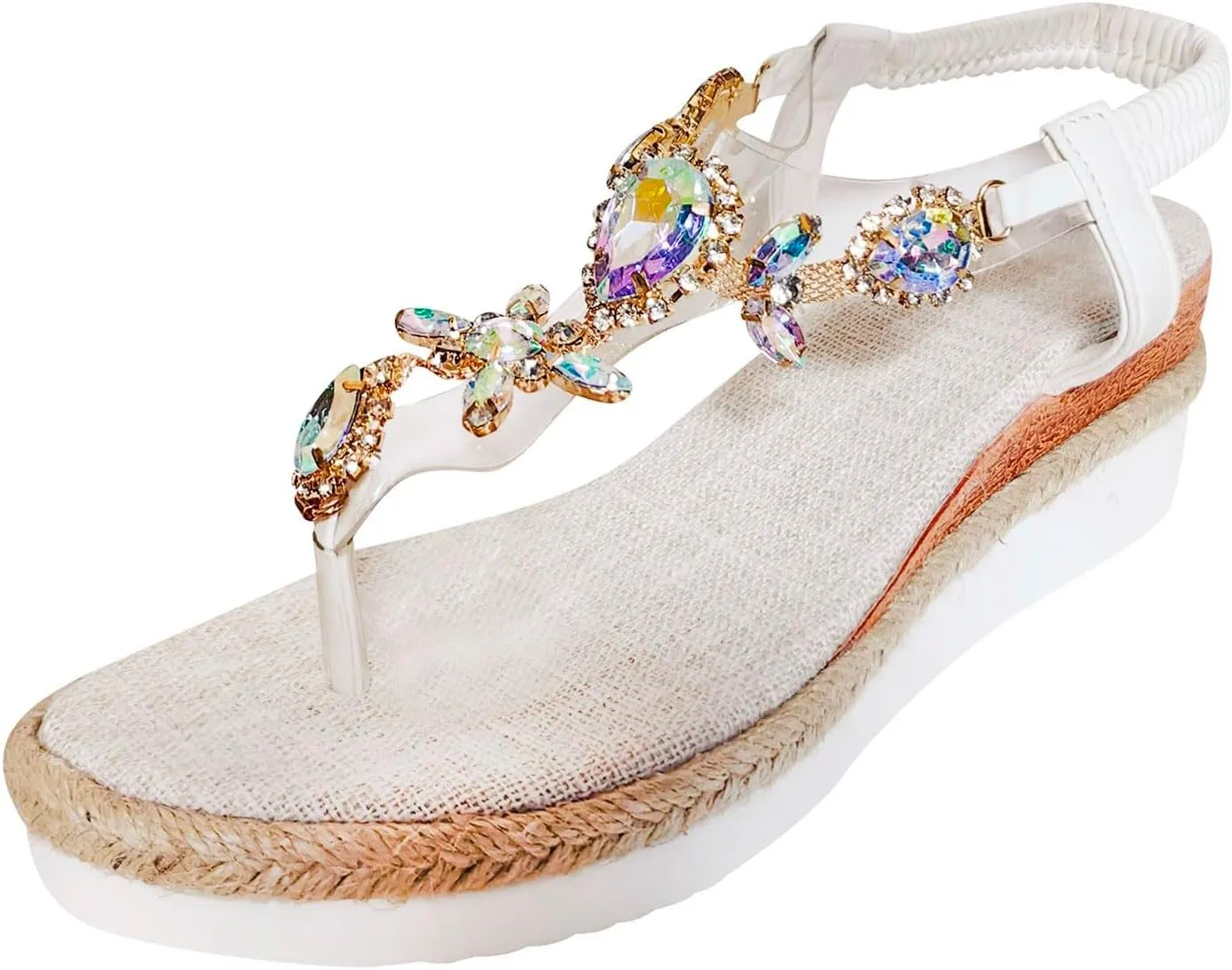 Orthopedic Wedge Sandals for Women Summer Dressy 2025 Womens Low Heels Sandal,Wide Width Platform Comfort Walking Non Slip Casual Beach Ankle Elastic Bohemian Woven Shoes
