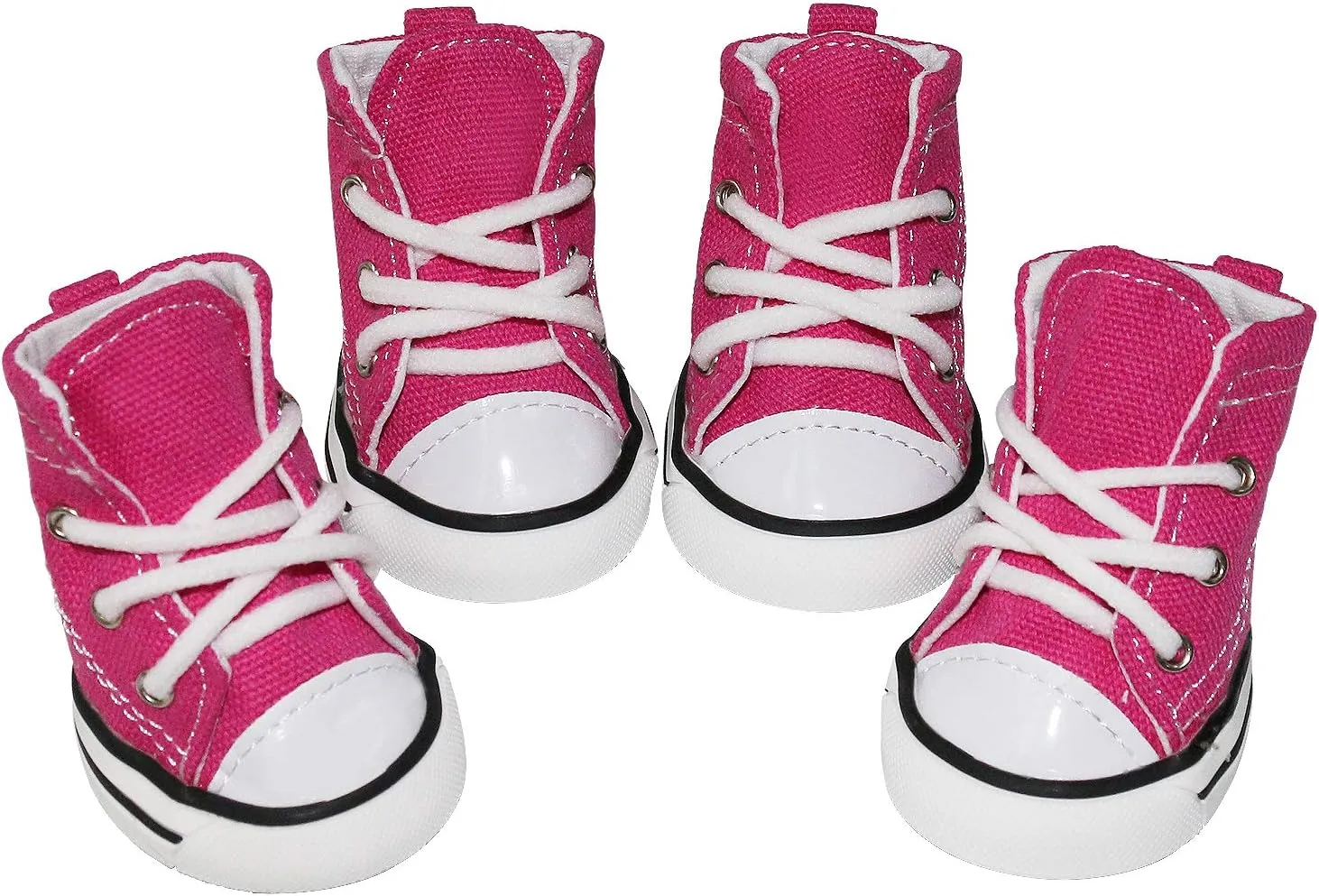 Pet Dog Shoes,4pcs Puppy Canvas Sport Shoes Sneaker Boots, Non Slip Causal Shoes Dog & Cat Paw Protective Cover for Outdoor Walking, Sports and Hot Pavement, #3 Pink