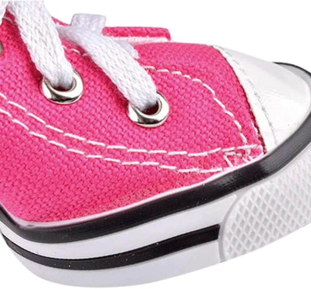 Pet Dog Shoes,4pcs Puppy Canvas Sport Shoes Sneaker Boots, Non Slip Causal Shoes Dog & Cat Paw Protective Cover for Outdoor Walking, Sports and Hot Pavement, #3 Pink