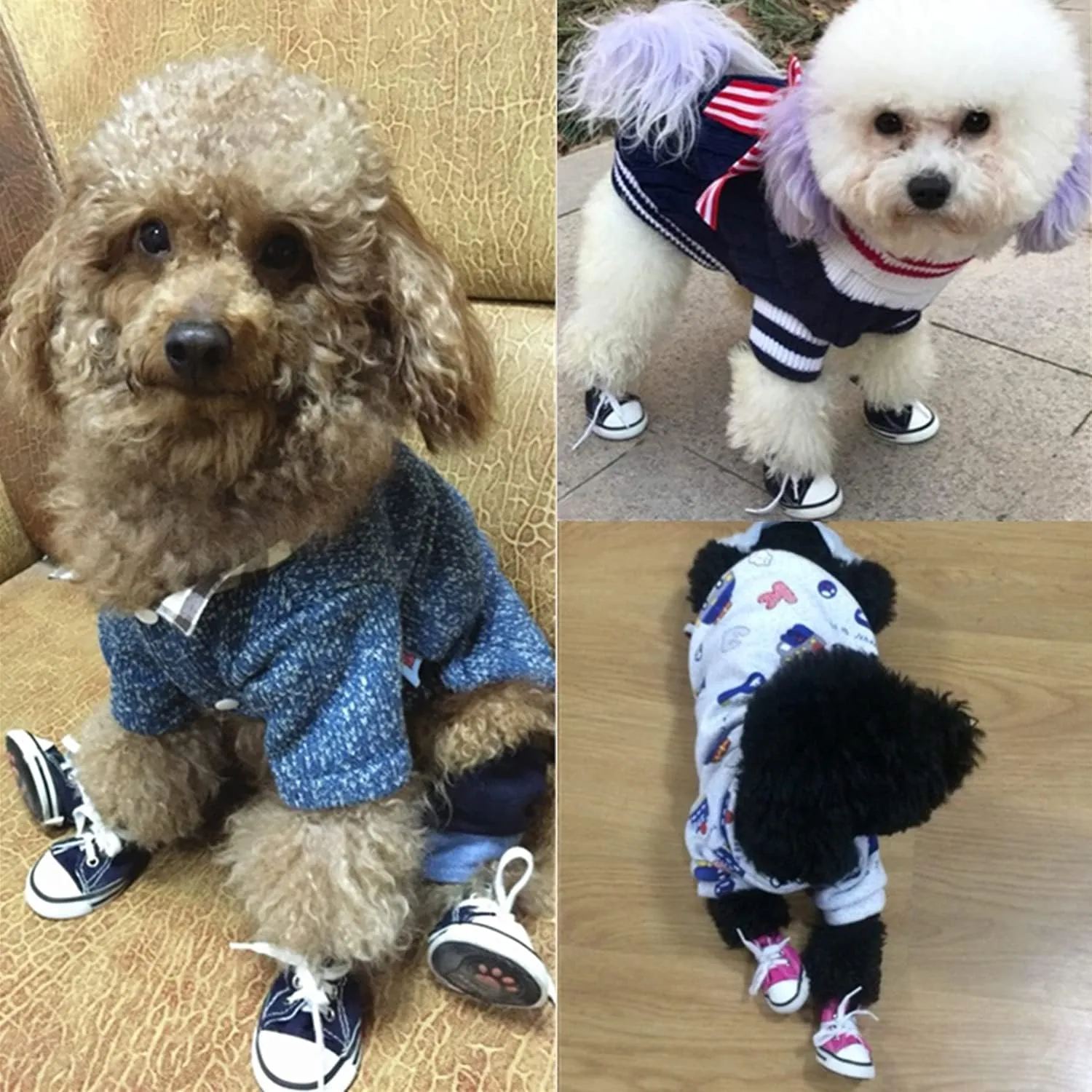 Pet Dog Shoes,4pcs Puppy Canvas Sport Shoes Sneaker Boots, Non Slip Causal Shoes Dog & Cat Paw Protective Cover for Outdoor Walking, Sports and Hot Pavement, #3 Pink