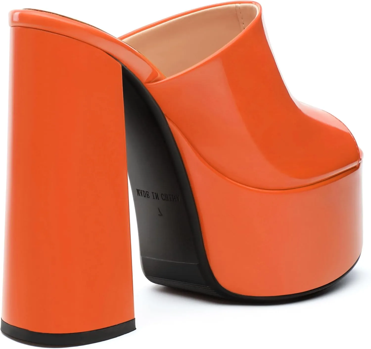 Platform Chunky Heels Sandals for Women Slip on Open Peep Toe Slide on Block High Heels Sexy Club Party Candies Shoes 6 Inch