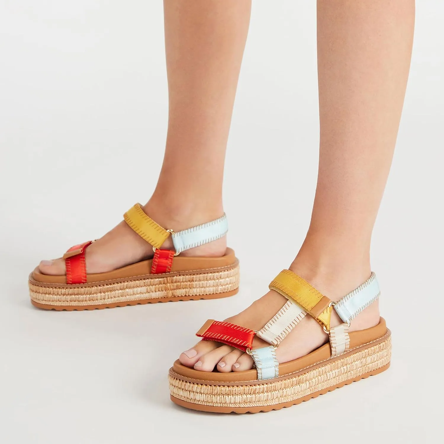 Platform Sandals for Women Sandals Cute And Stylish Open Toe Raffia Sandals Womens Slip On Casual Shoes