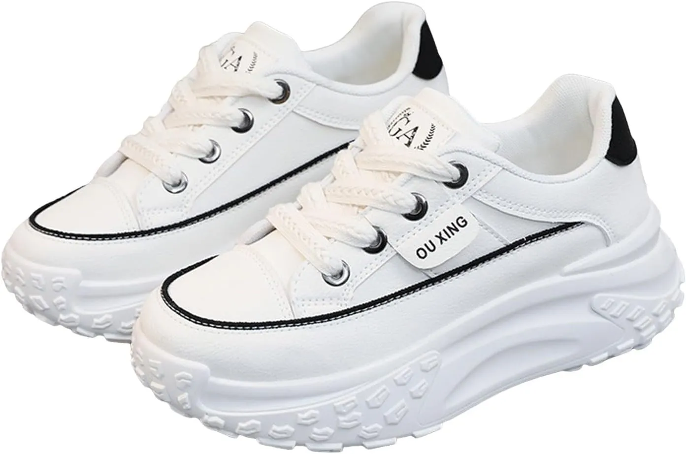 Platform Sneakers Women Chunky Sneakers Casual Walking Shoes Preppy Shoes Non Slip Breathable Fashion Sneakers