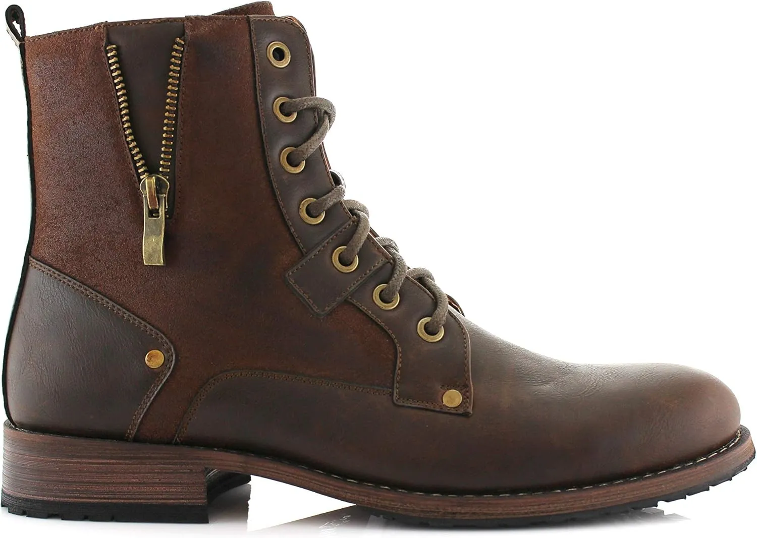 Polar Fox Mitch MPX808576 Mens Casual Cap Toe Boot Motorcycle Zipper Boots Men