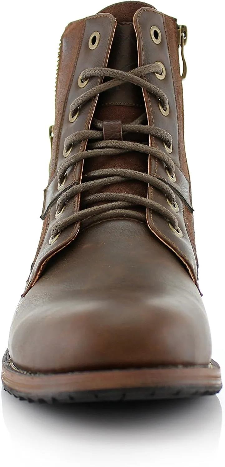 Polar Fox Mitch MPX808576 Mens Casual Cap Toe Boot Motorcycle Zipper Boots Men
