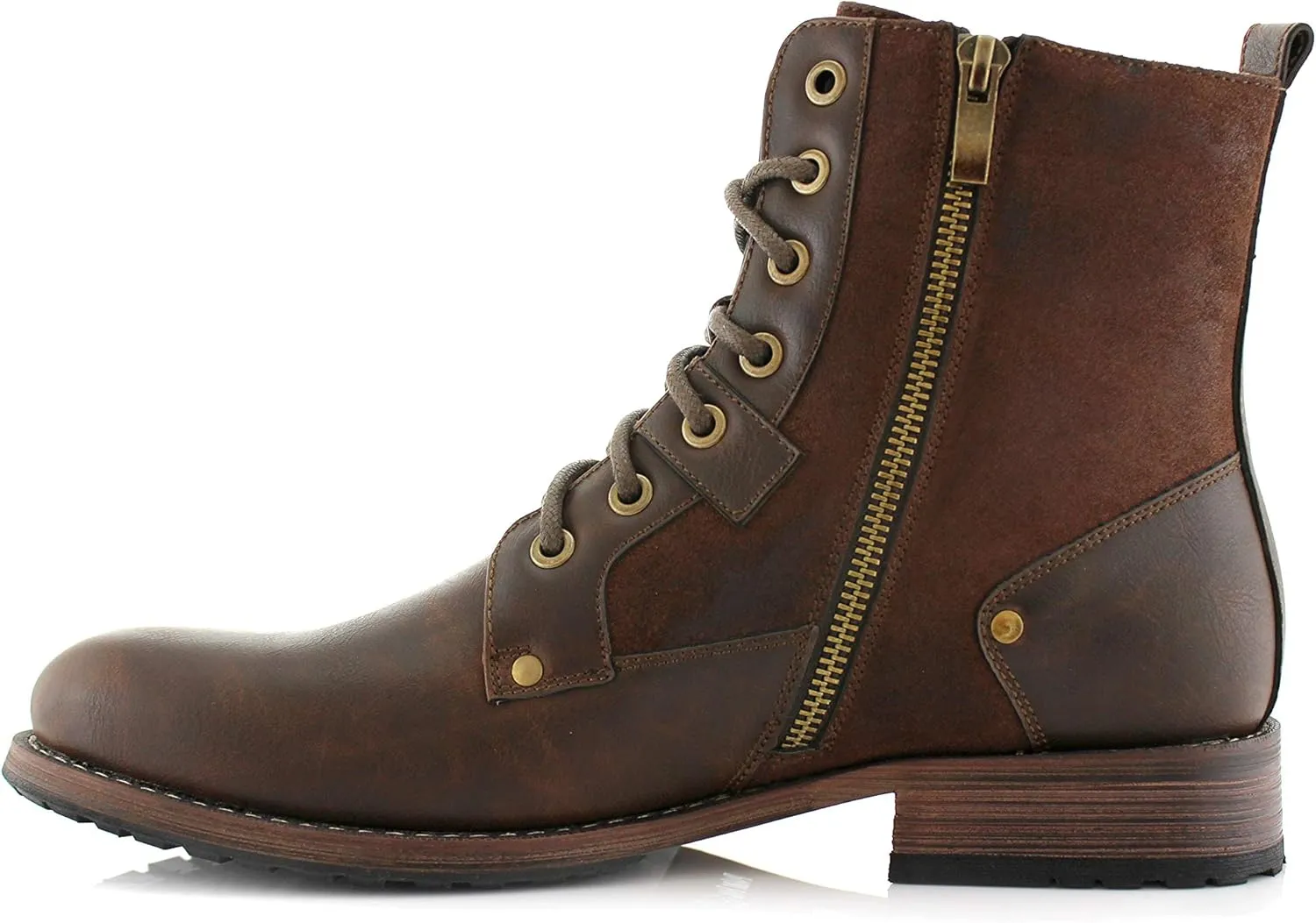 Polar Fox Mitch MPX808576 Mens Casual Cap Toe Boot Motorcycle Zipper Boots Men
