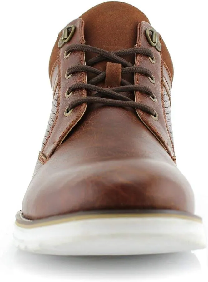 Polar Fox Sanders MPX506058 Mens Memory Foam Mid-Top Perforated Two-Tone Casual Chukka Sneakers