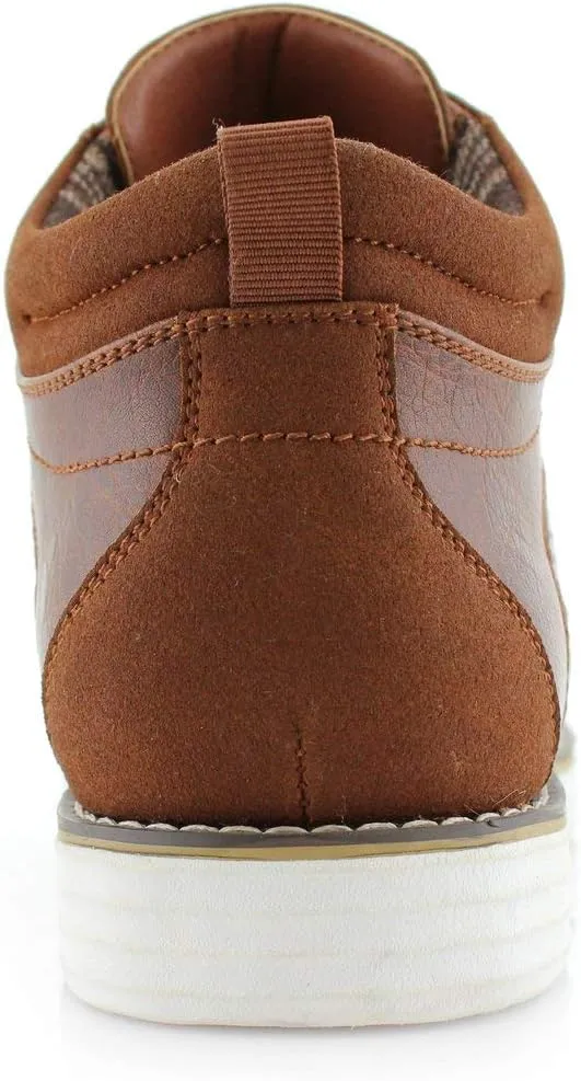 Polar Fox Sanders MPX506058 Mens Memory Foam Mid-Top Perforated Two-Tone Casual Chukka Sneakers