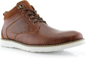 Polar Fox Sanders MPX506058 Mens Memory Foam Mid-Top Perforated Two-Tone Casual Chukka Sneakers