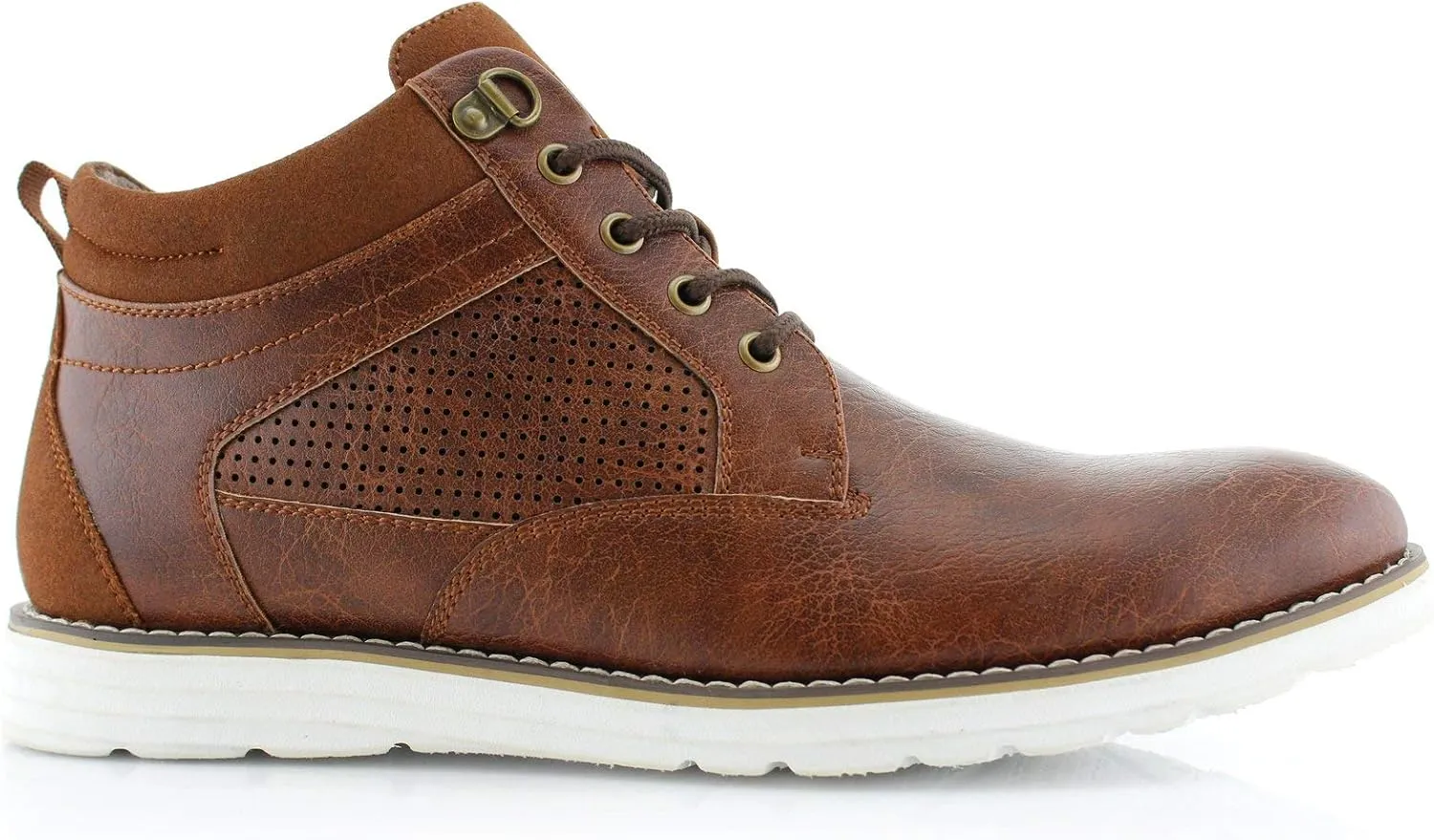 Polar Fox Sanders MPX506058 Mens Memory Foam Mid-Top Perforated Two-Tone Casual Chukka Sneakers