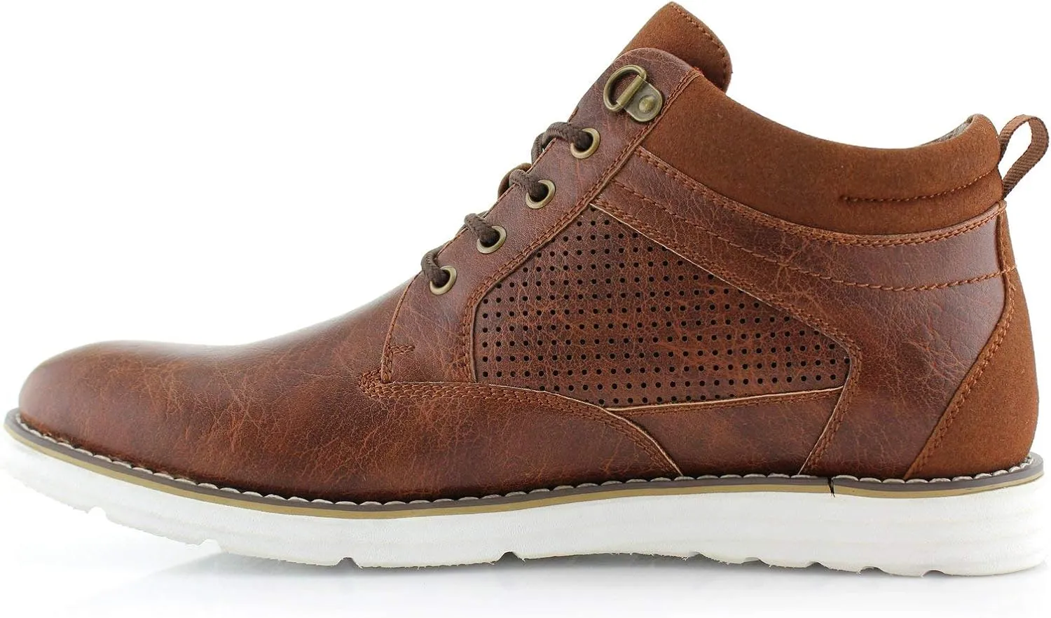 Polar Fox Sanders MPX506058 Mens Memory Foam Mid-Top Perforated Two-Tone Casual Chukka Sneakers