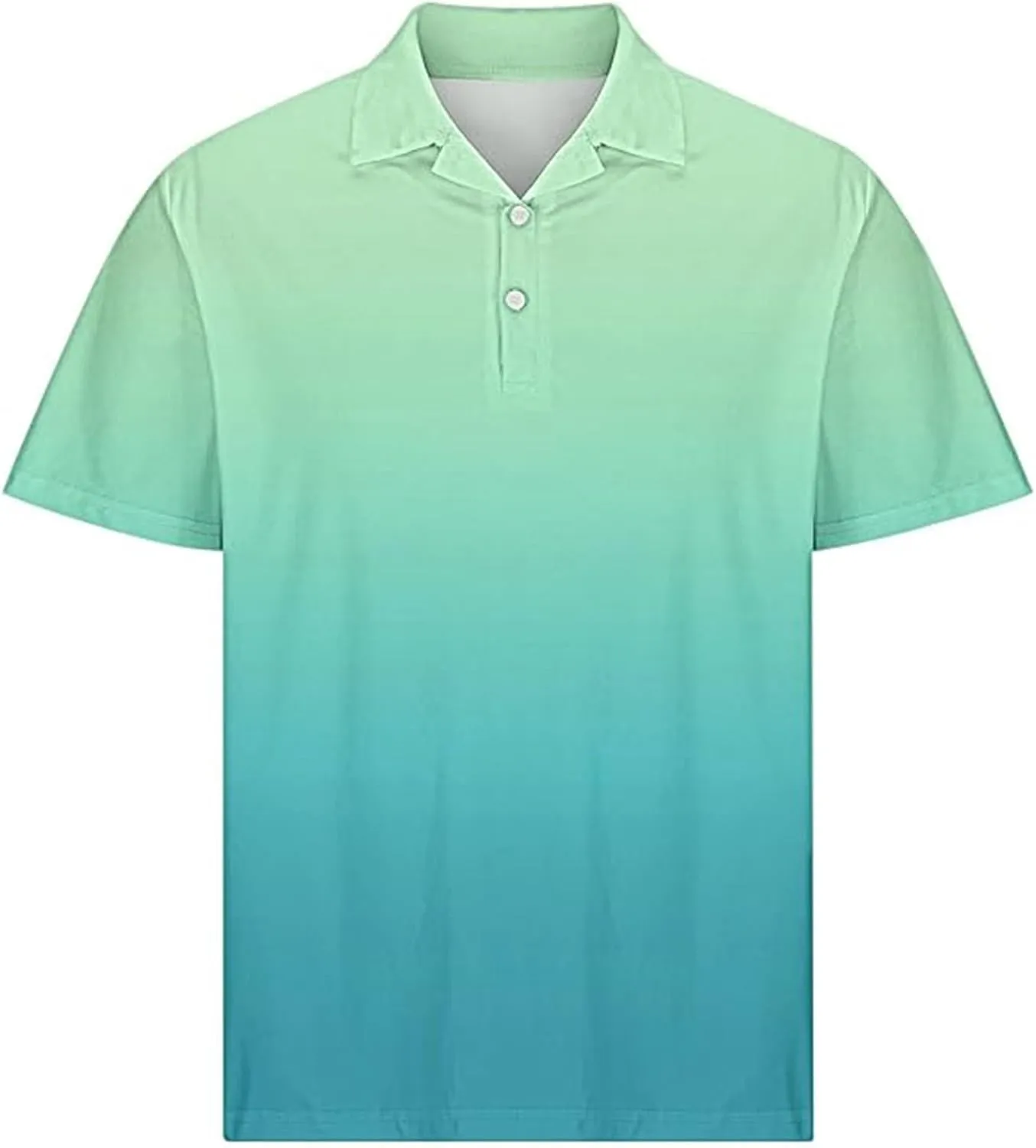 Polo Shirts for Men Short Sleeve Button Down Collar Gradient Color Golf Tees Casual Business Work Summer Tennis Tops