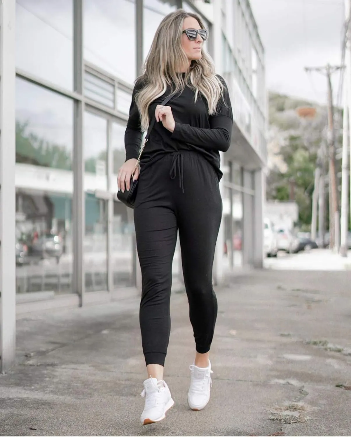 PRETTYGARDEN Women's Spring Fall 2 Piece Lounge Outfit Long Sleeve Crewneck Pullover Tops High Waisted Pants Set Tracksuit