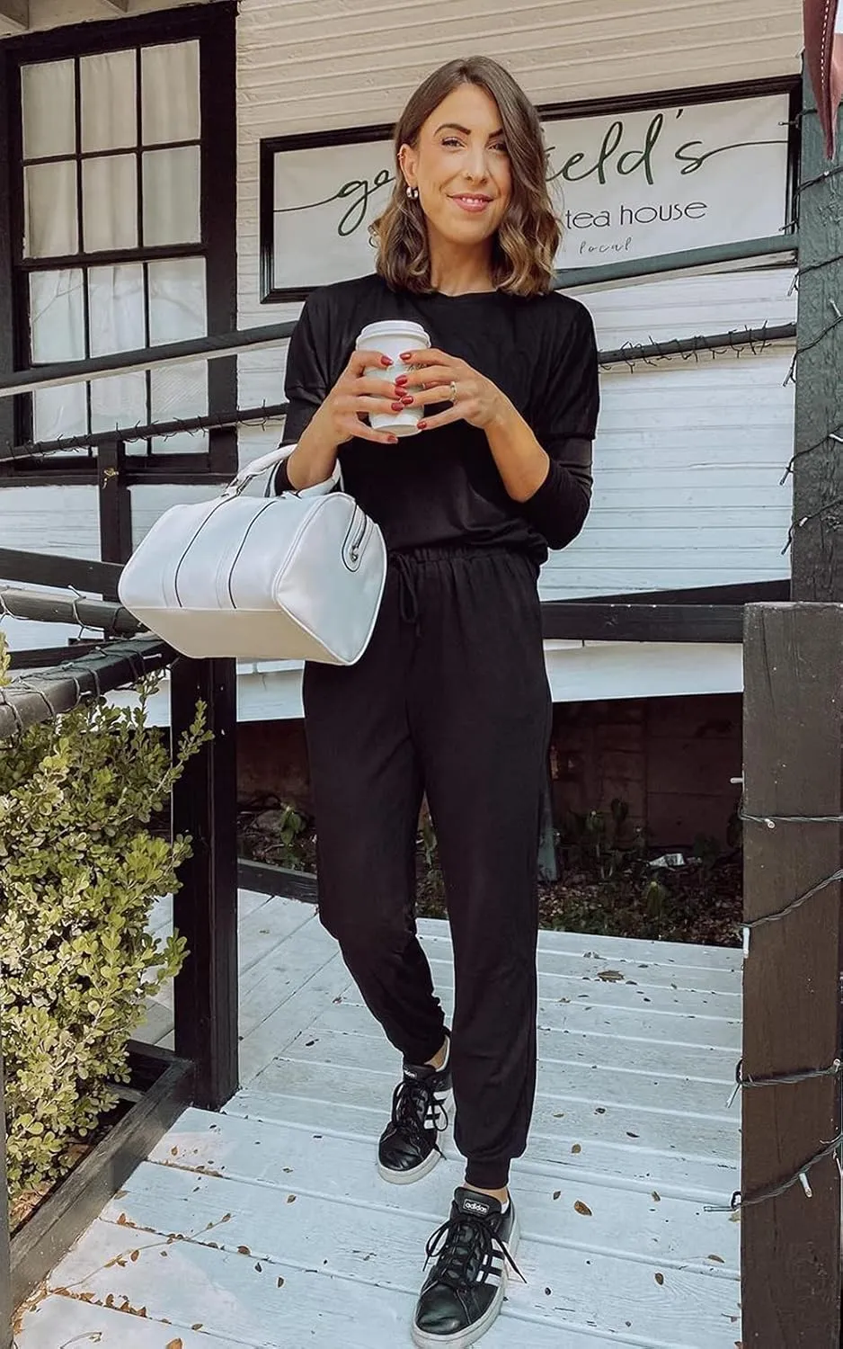 PRETTYGARDEN Women's Spring Fall 2 Piece Lounge Outfit Long Sleeve Crewneck Pullover Tops High Waisted Pants Set Tracksuit