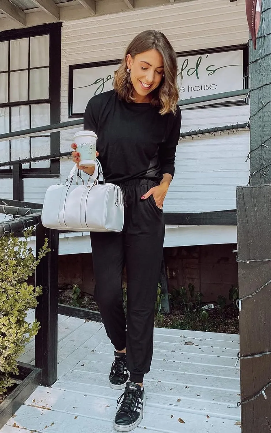PRETTYGARDEN Women's Spring Fall 2 Piece Lounge Outfit Long Sleeve Crewneck Pullover Tops High Waisted Pants Set Tracksuit