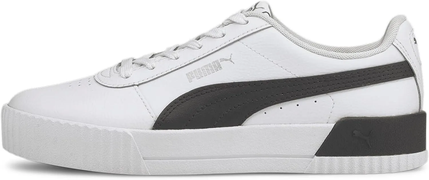 PUMA Women's Shoes Sneaker, White Black Silver, 8