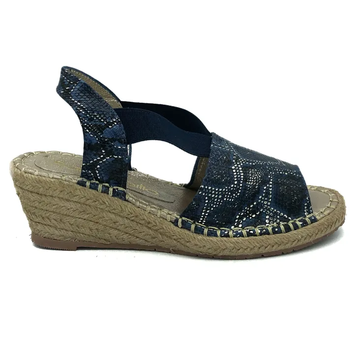 "Maribel" Leather Wedge Espadrilles