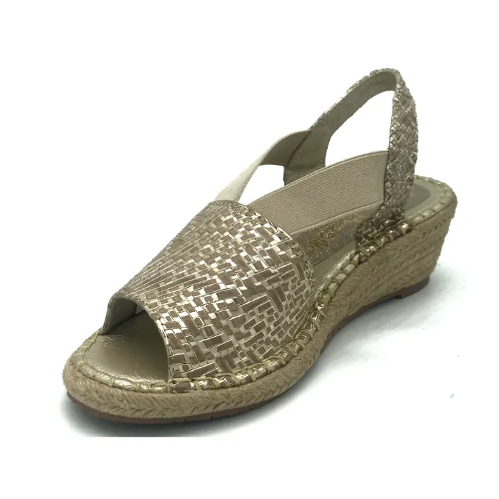 "Maribel" Leather Wedge Espadrilles