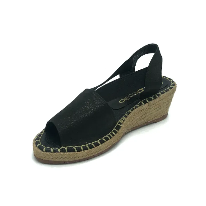 "Maribel" Leather Wedge Espadrilles