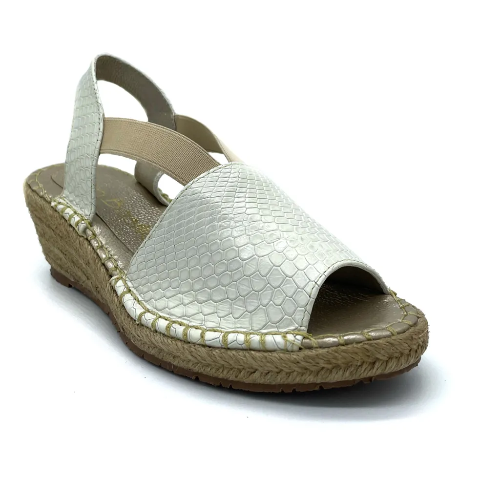 "Maribel" Leather Wedge Espadrilles