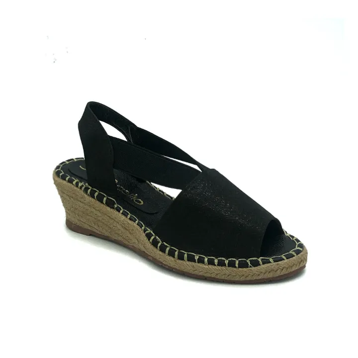 "Maribel" Leather Wedge Espadrilles