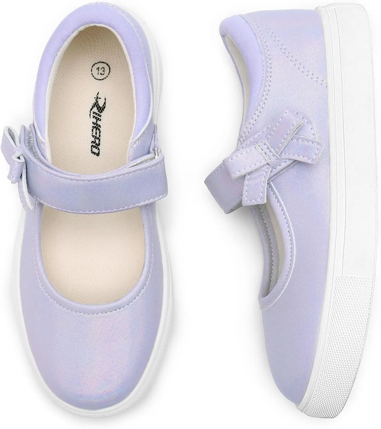 Rihero Girls Sneakers Kids School Uniform Mary Jane Shoes Casual Walking Shoes for Toddler Little Big Kids
