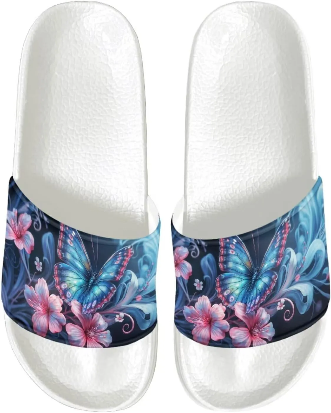 Sandals Slides for Women Non Slip Slippers Lightweight Casual Peep Toe White Sole Summer Shoes Beach Slides