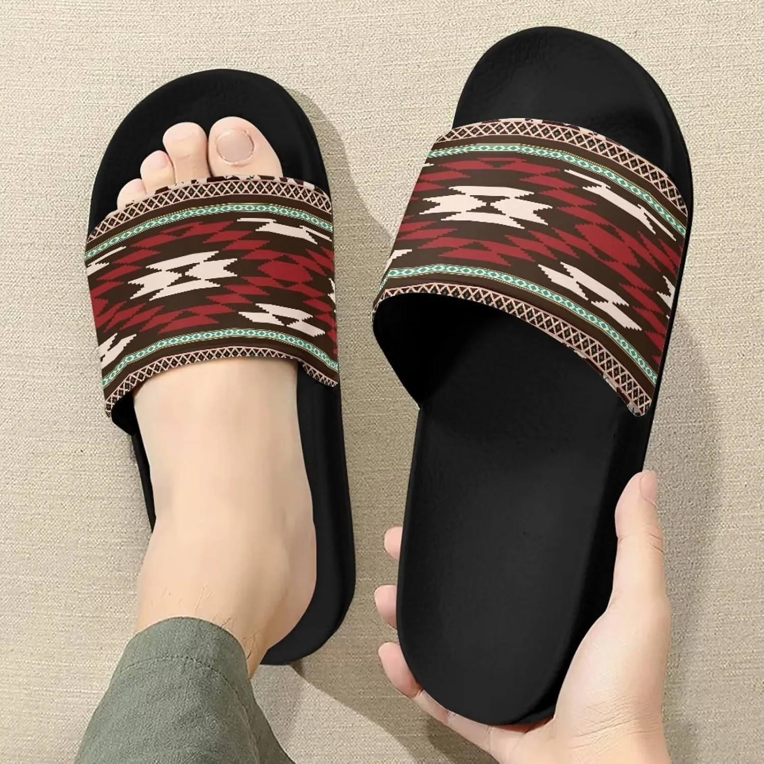 Sandals Slides for Women Stylish Summer Slippers Casual Beach Slides Non Slip Bathroom Slide Shoes