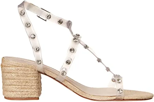 SCHUTZ Women's Flat Sandals, Transparente/Almond Buff, 6
