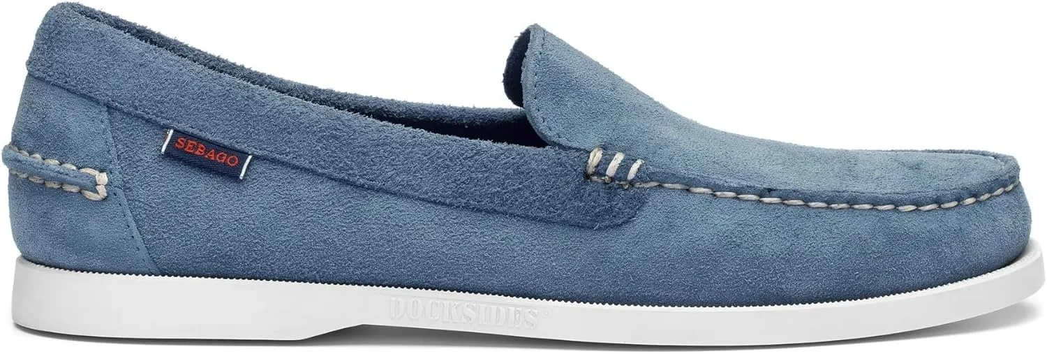 Sebago Frank Boat Roughout Loafers for Men- Handsewn Roughout Leather Shoes with Leather Sock Lining and Non-Marking, Non-Slip Siped Rubber Soles