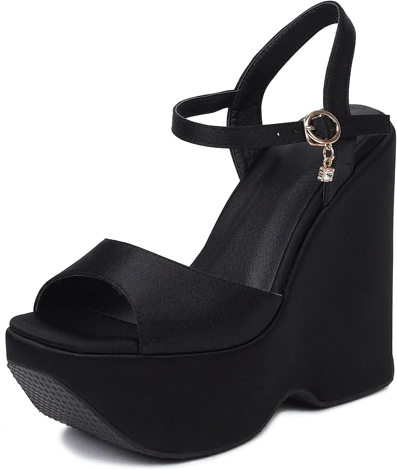 SEIFIN Women's Platform Wedge Heels Sandals Peep Toe Ankle Strap High Heeled Sandals