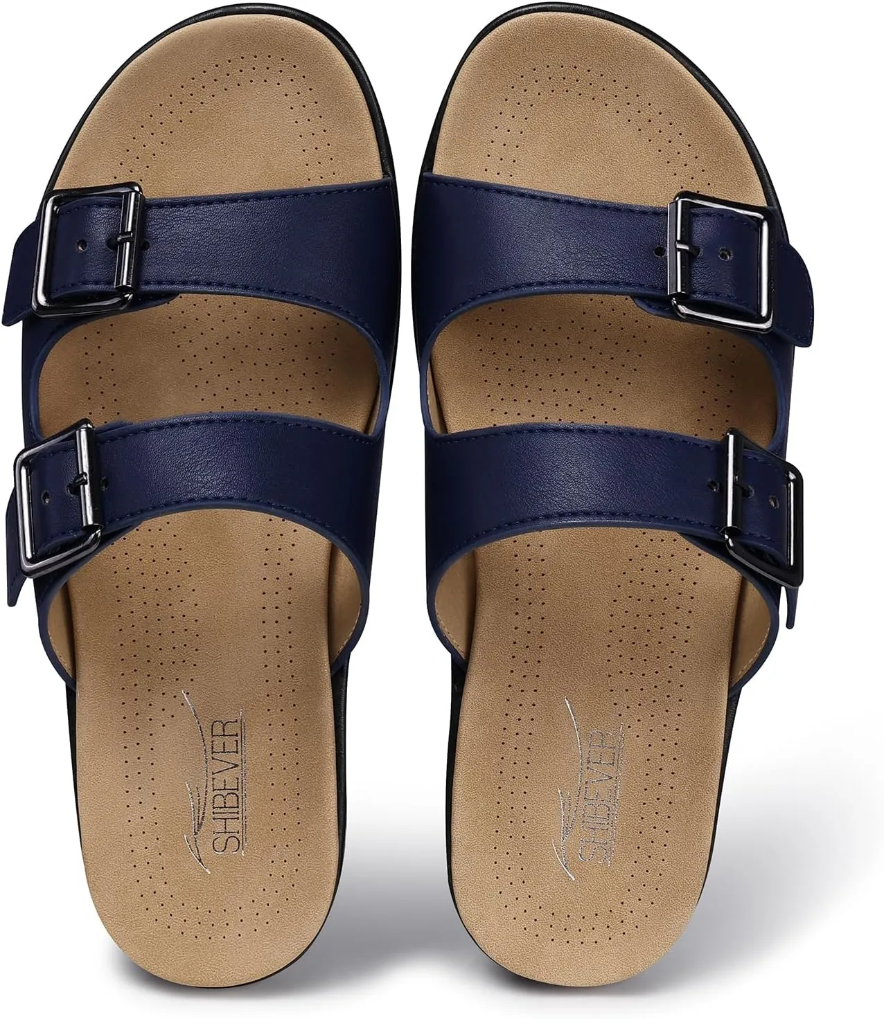 SHIBEVER Flat Sandals Women Dressy: Non Slip, Arch Support, Orthopedic, Plantar Fasciitis Comfortable Walking Sandal
