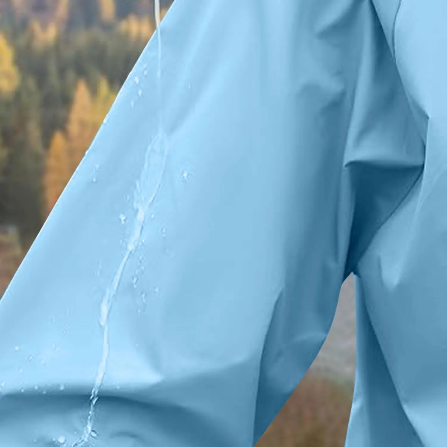 Sinzelimin Women Rain Jacket Lightweight Zip up Long Sleeves Hooded Windbreaker Jackets Raincoat with Pockets and Storage Bag
