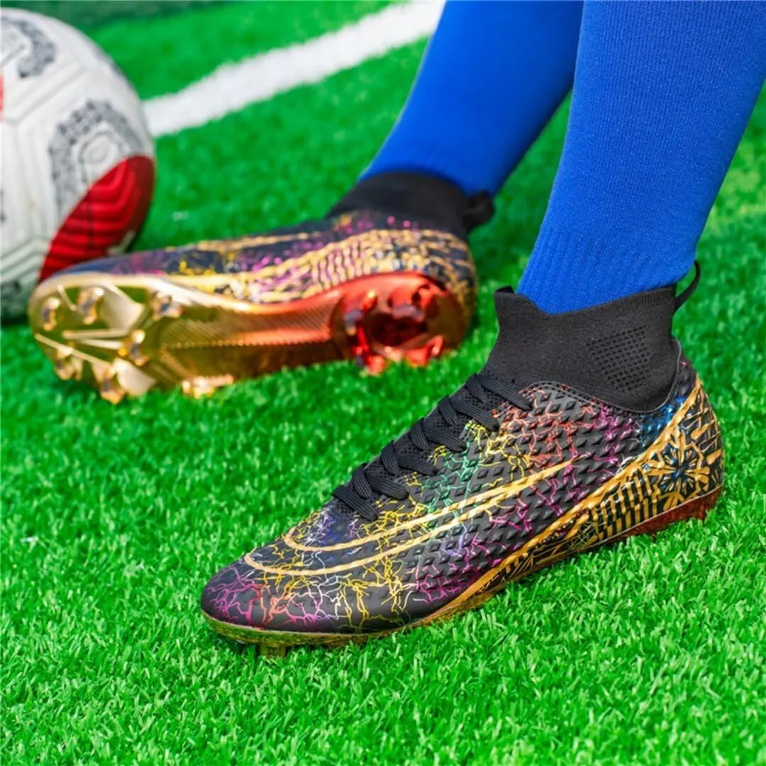 Soccer Cleats for Mens Womens Youth FG Football Boots Outdoor Comfortable Breathable Training Sneaker Shoes High Top