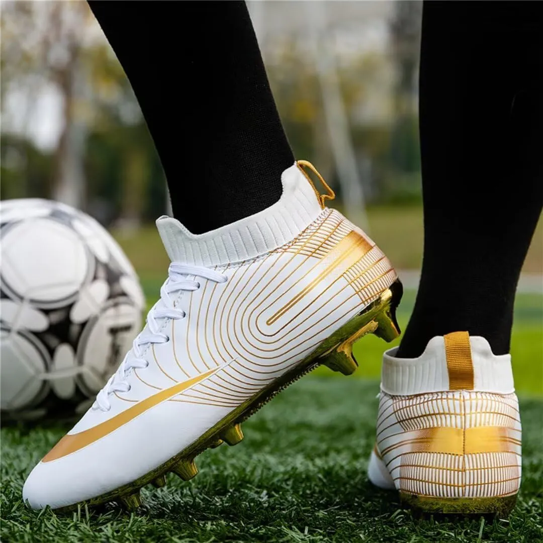 Soccer Cleats for Mens Womens Youth FG Football Boots Outdoor Comfortable Breathable Training Sneaker Shoes High Top