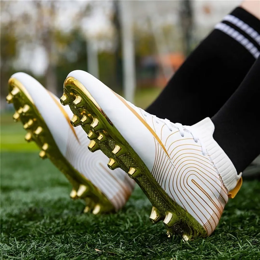Soccer Cleats for Mens Womens Youth FG Football Boots Outdoor Comfortable Breathable Training Sneaker Shoes High Top