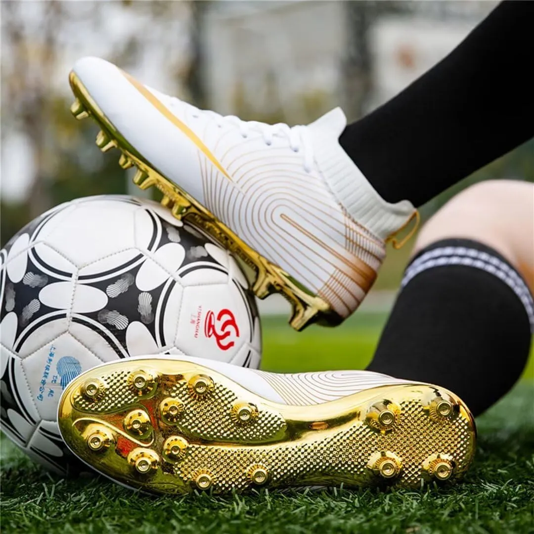 Soccer Cleats for Mens Womens Youth FG Football Boots Outdoor Comfortable Breathable Training Sneaker Shoes High Top