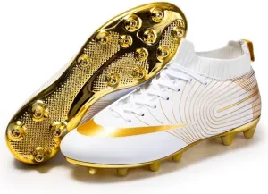 Soccer Cleats for Mens Womens Youth FG Football Boots Outdoor Comfortable Breathable Training Sneaker Shoes High Top
