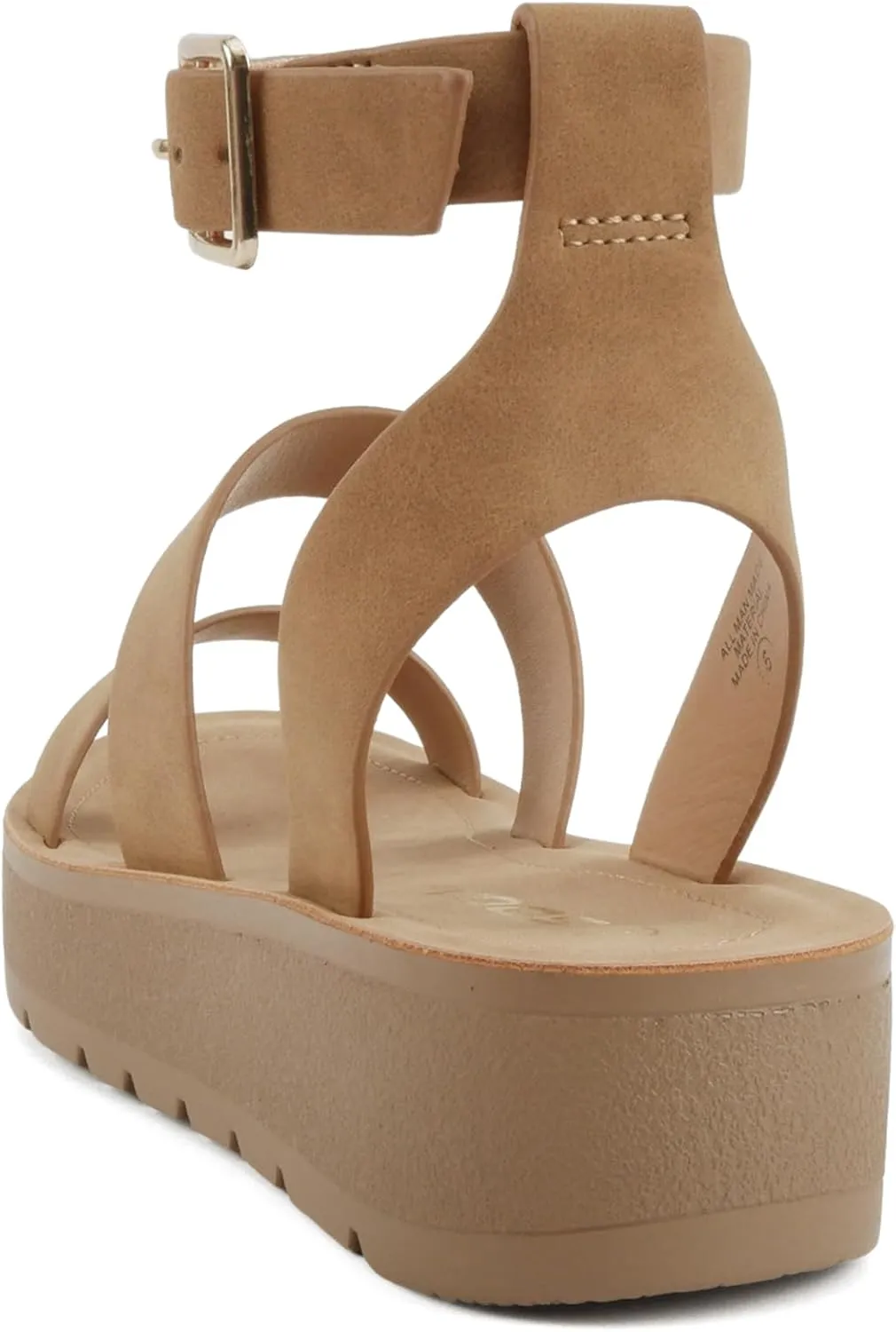 Soda Glory ~ Women Open Toe Multi-Strap Flatform Sandals