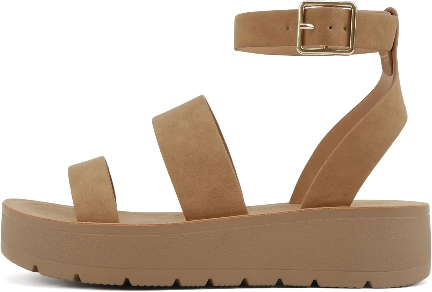 Soda Glory ~ Women Open Toe Multi-Strap Flatform Sandals