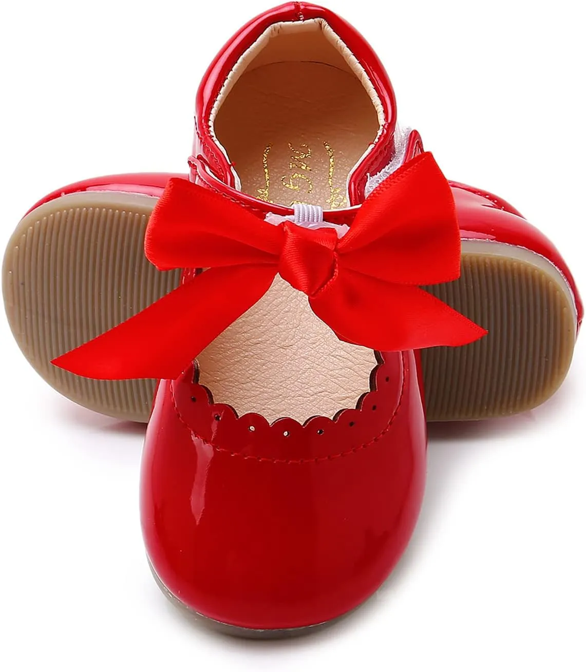 SOFMUO Toddler Girl Mary Jane Shoes Bowknot Ballet Flats for Little Girls Party School Wedding Uniform Princess Dress Shoes
