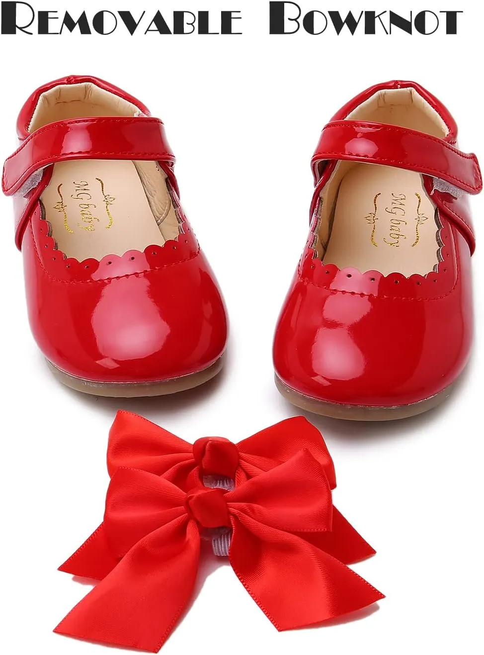 SOFMUO Toddler Girl Mary Jane Shoes Bowknot Ballet Flats for Little Girls Party School Wedding Uniform Princess Dress Shoes