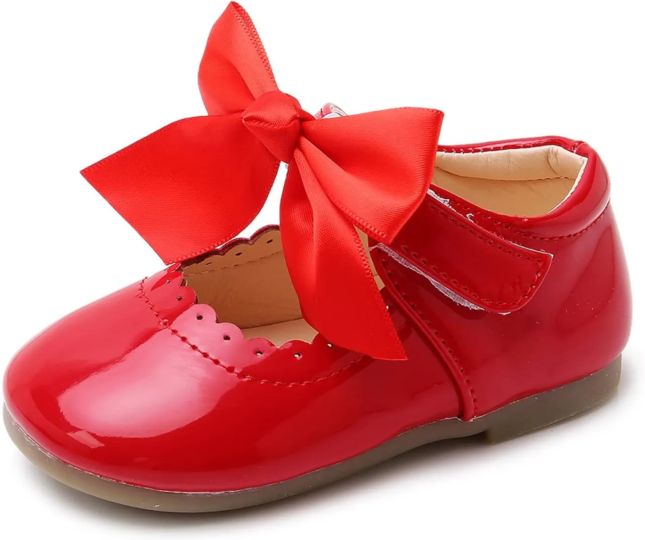 SOFMUO Toddler Girl Mary Jane Shoes Bowknot Ballet Flats for Little Girls Party School Wedding Uniform Princess Dress Shoes