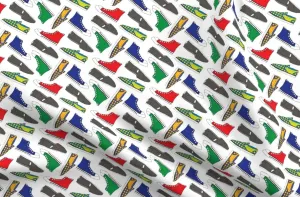Spoonflower Fabric - Shoes Colorful Tennis Shoe Feet Fashion Sneakers Printed on Organic Cotton Sateen Fabric Fat Quarter - Sewing Quilting Apparel Home Decor