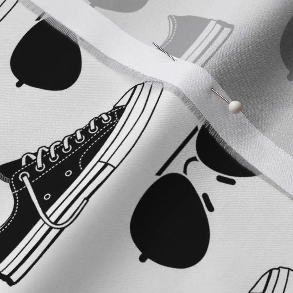 Spoonflower Fabric - Sneakers Aviators Small Sunglasses Face Printed on Organic Cotton Sateen Fabric Fat Quarter - Sewing Quilting Apparel Home Decor