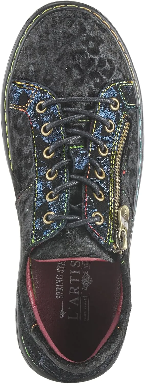 Spring Step L'Artiste Danli-Cheeta Snakers for Women - Animal Print Girls Sneaker - Ladies Fashion Snakers with Zipper and Adjustable Laces